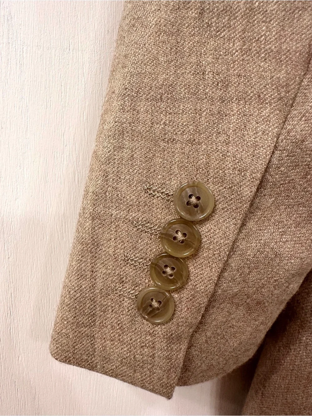 NWT Stafford Mens Sz XXL 100% Wool Oatmeal Beige Long Coat Fully Lined $260